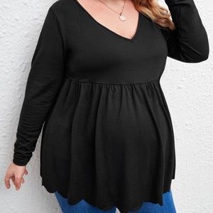 New Shein size 0XL maternity scallop hem top